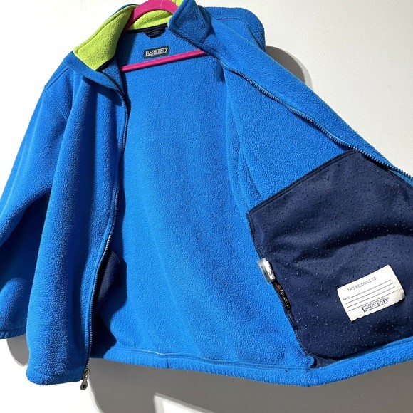 Land's End Womens Polartec Fleece Sweater Jacket Full Zip Sweatshirt Size L Blue - Picture 11 of 13